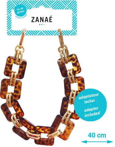 ZANAÉ Phone Wristlace Golden Fire 17447 Leopard & Gold animal print Idealshop