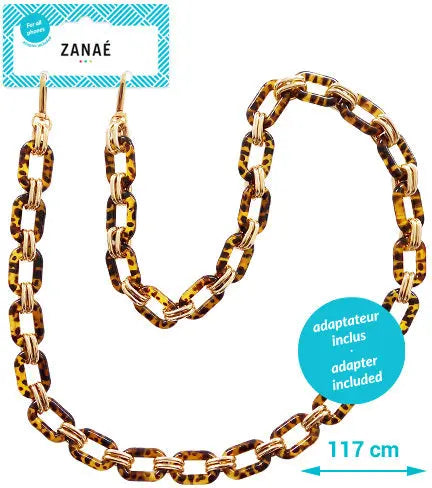 ZANAÉ Phone Wristlace Golden Stone 17448 Leopard & Gold animal print Idealshop