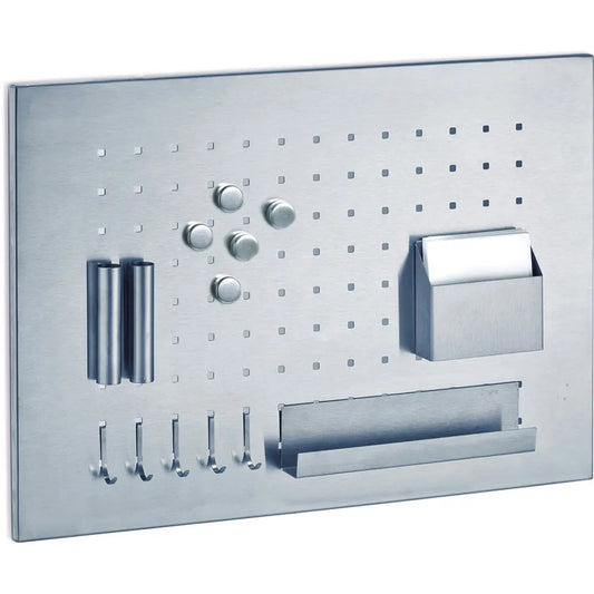 ZELLER Memoboard Edelstahl 50x35 cm 11125 silber, mit Utensielien Idealshop